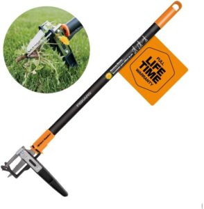 Fiskars 3-Claw Stand-Up Weed Puller with 39″ Ergonomic Handle & Easy Eject