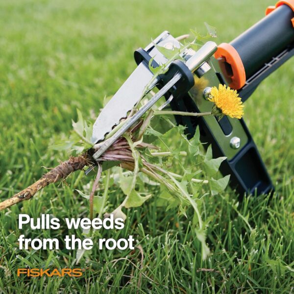 Fiskars 3-Claw Stand-Up Weed Puller with 39" Ergonomic Handle & Easy Eject