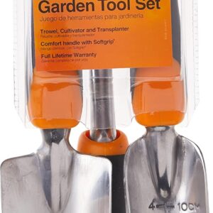 Fiskars 384490-1001 Ergo Garden Tool Set, Standard Packaging, Black/Orange