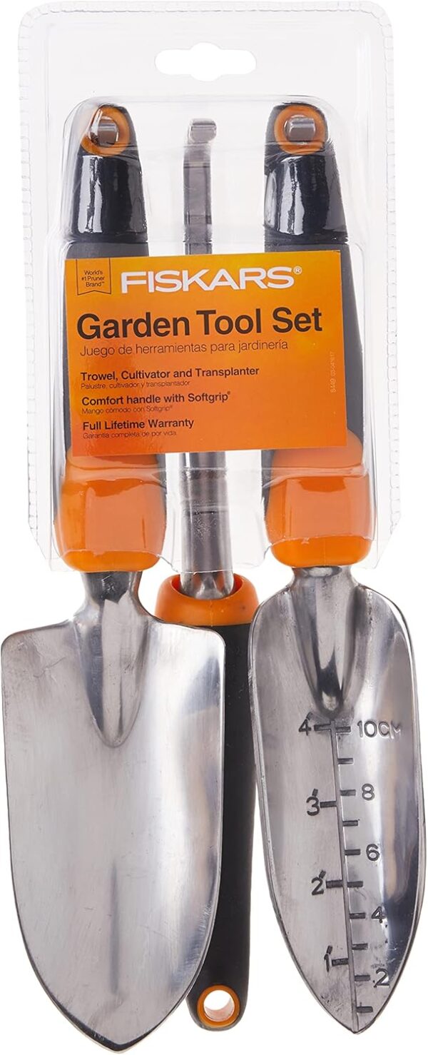 Fiskars 384490-1001 Ergo Garden Tool Set, Standard Packaging, Black/Orange