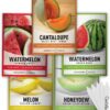 Gardeners Basics Melon Seeds – 5 Variety Pack: Hales Best Cantaloupe, Crimson Sweet Watermelon, Yellow Canary Melon, Green Flesh Honeydew, and Sugar Baby Watermelon – Perfect for Home Gardens.